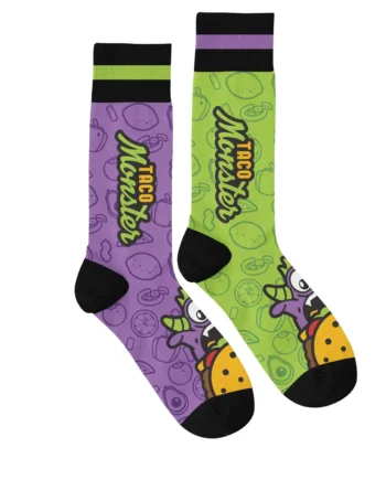 Taco Monster Mismatched Socks