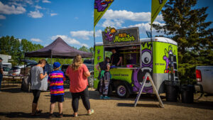 Taco Monster Food Truck set up at outdoor Market