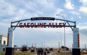 Gasoline Alley Sign in Red Deer County